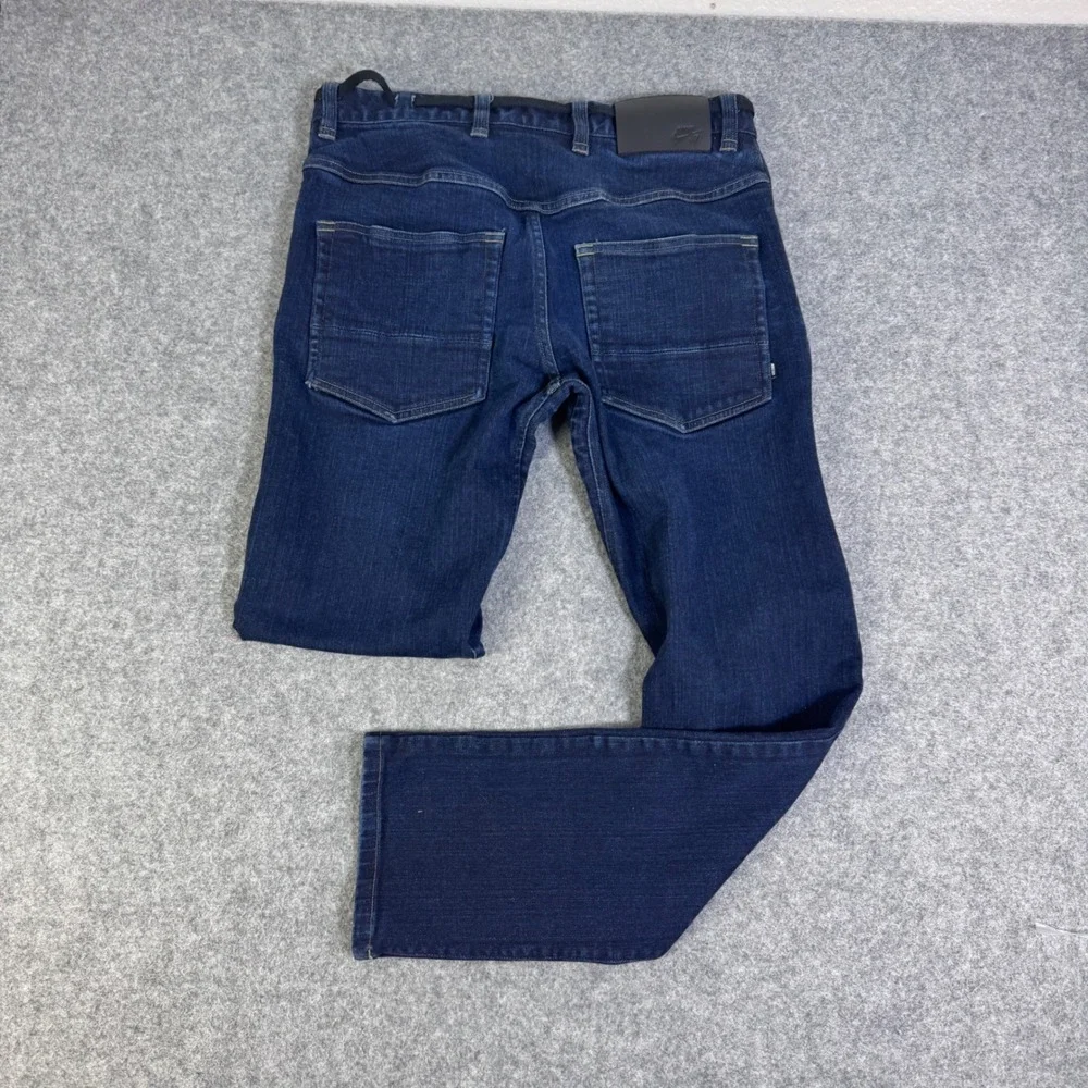 Nike SB Mens Dark Wash Slim Straight Denim Jeans Blue Size 32 M